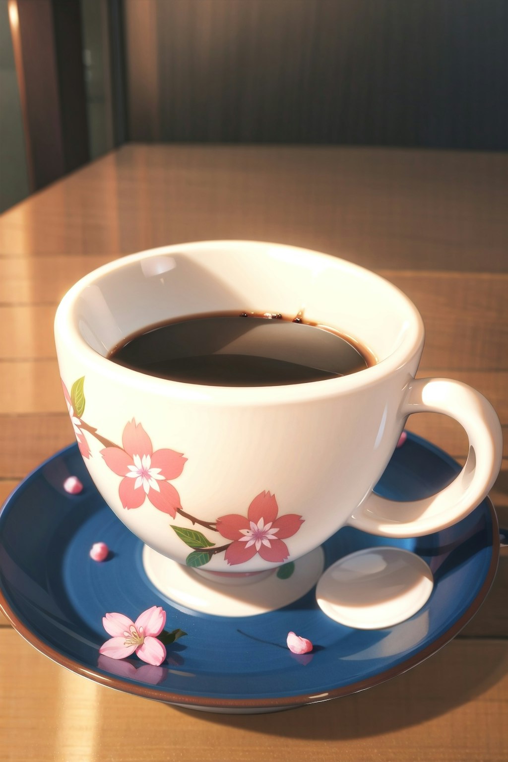 桜の花文様のコーヒーカップ