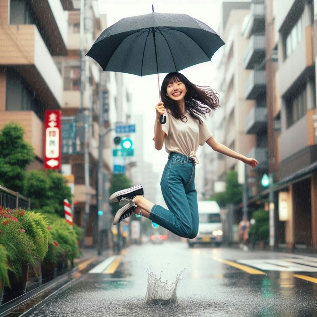 雨でぴょん