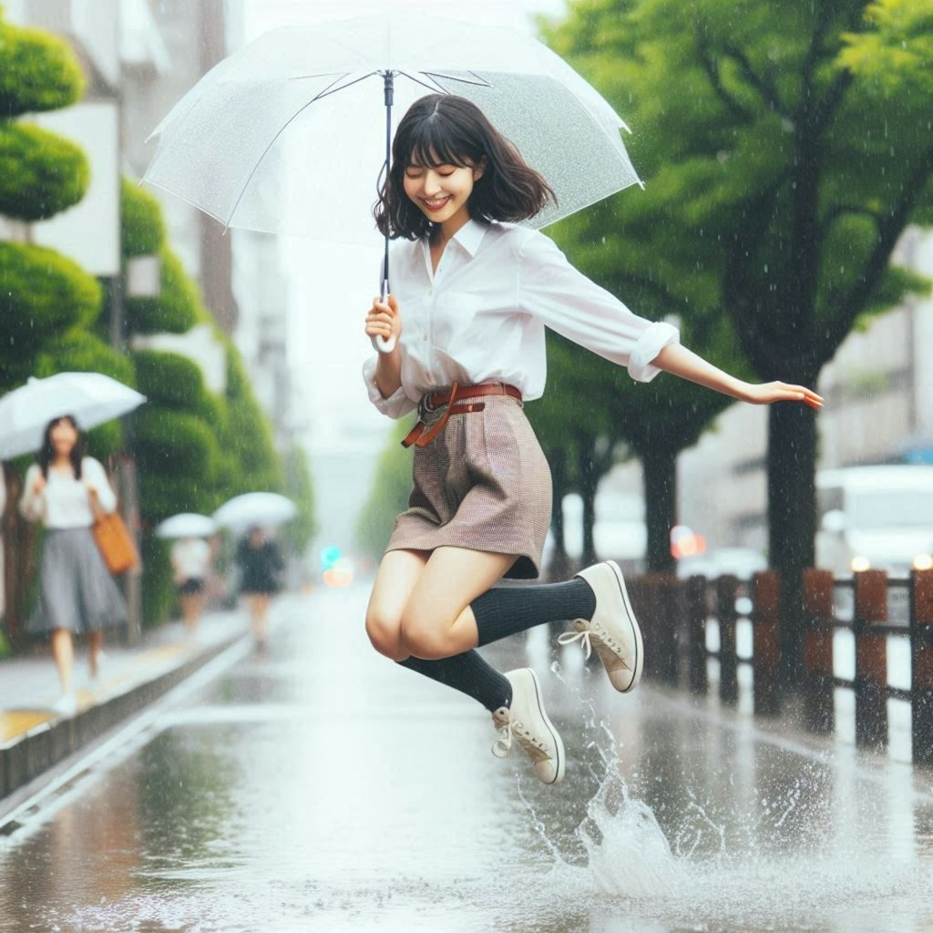 雨でぴょん