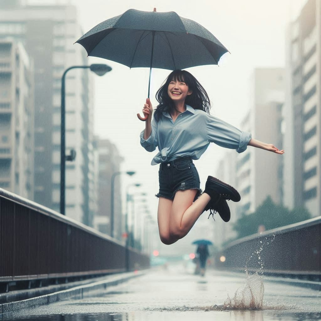 雨でぴょん