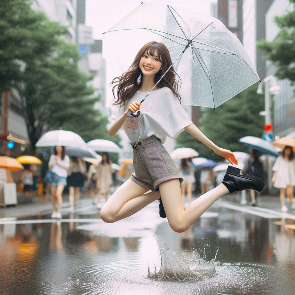 雨でぴょん