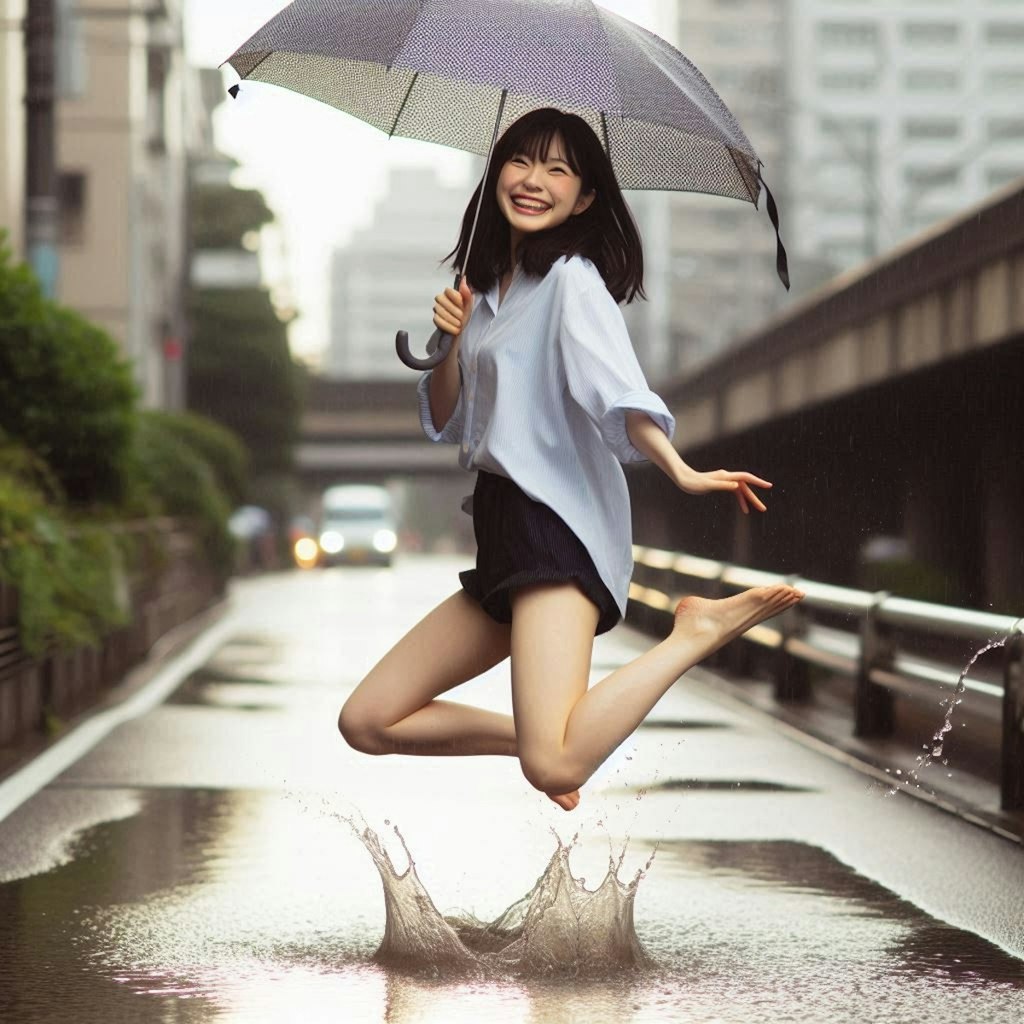 雨でぴょん