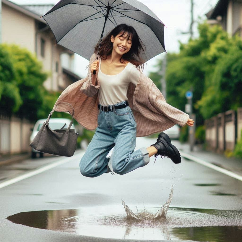 雨でぴょん