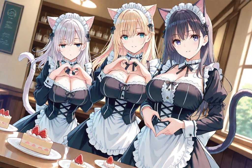 「私たちが食べちゃったケーキのお詫びですぅ……ごしゅじんさまぁ♡」（なんか嫌な汗が出てきた…）