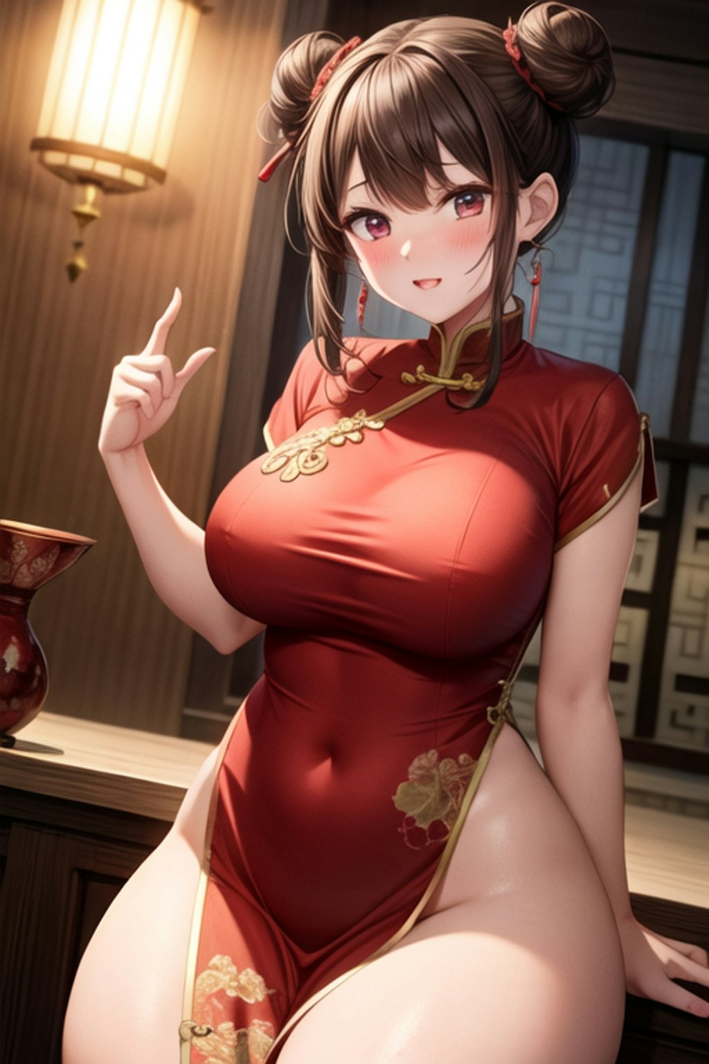 チャイナドレス膨乳膨尻