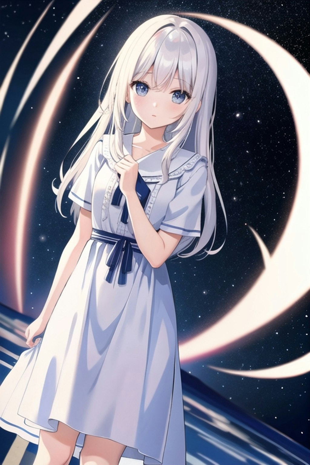 星空と女の子