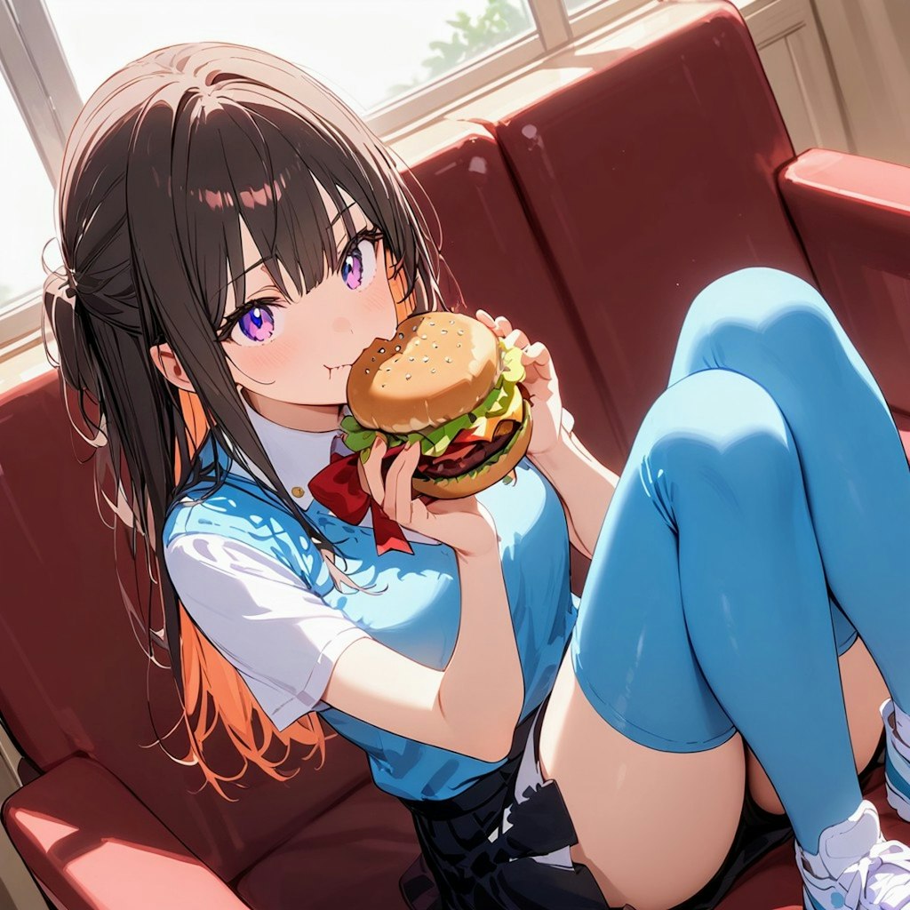 ハンバーガー🍔ばかり食べてる女子高生