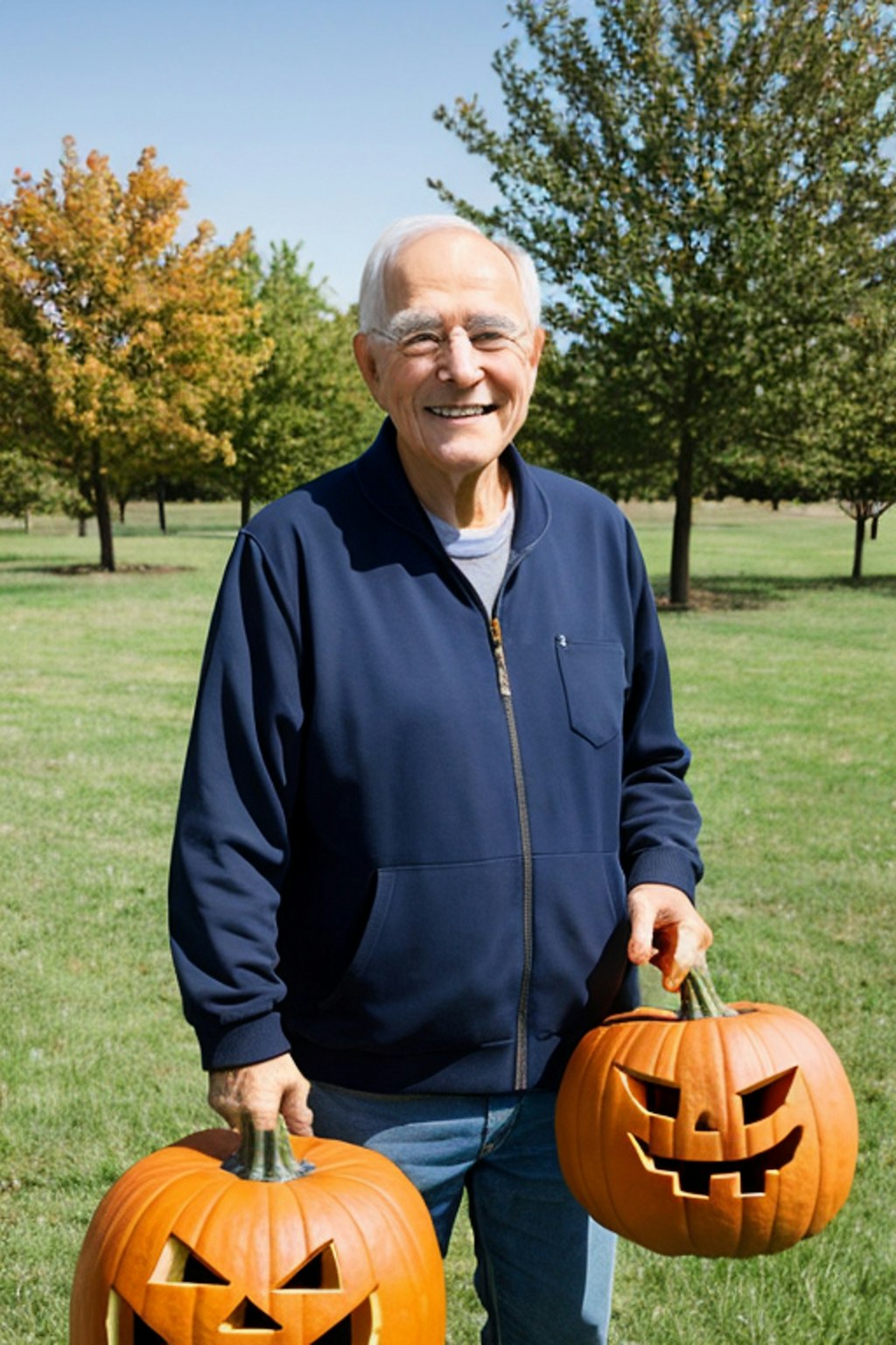 孫とのハロウィンを楽しみにする老人