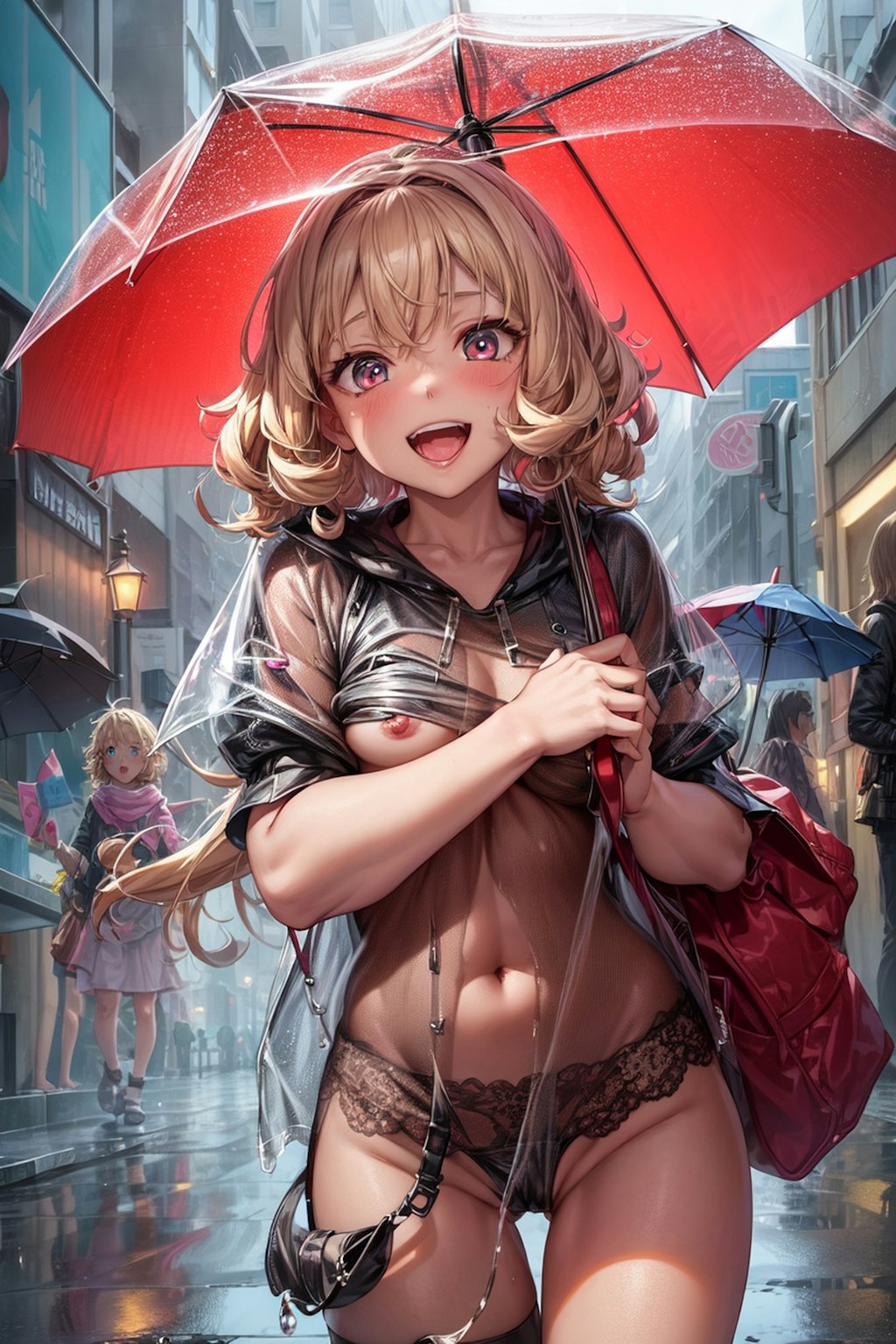 雨の中の少女