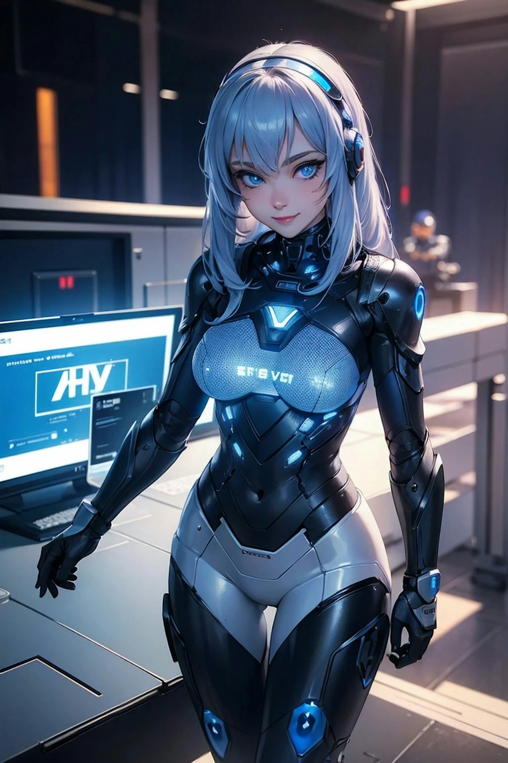 blue cyber girl