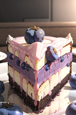ブルーベリーレアチーズケーキ | の人気AIイラスト・グラビア