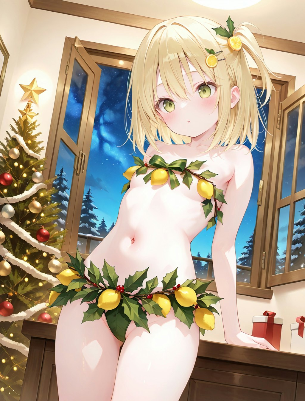 🍋ちゃん、クリスマスツリーになる