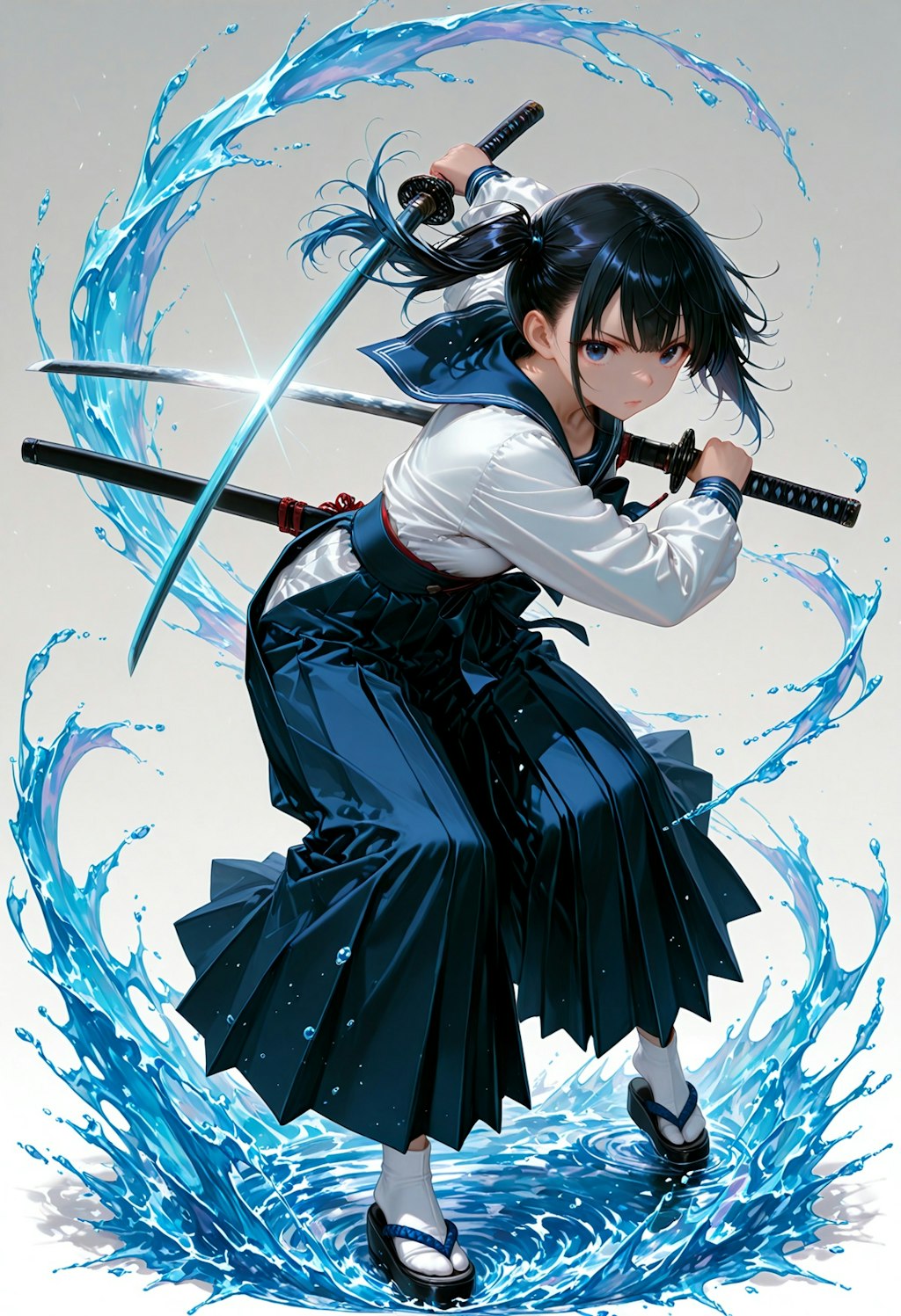 水の力を操る侍JK