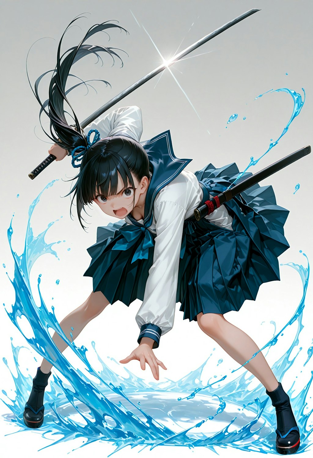 水の力を操る侍JK