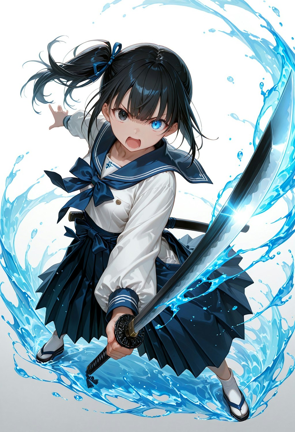 水の力を操る侍JK