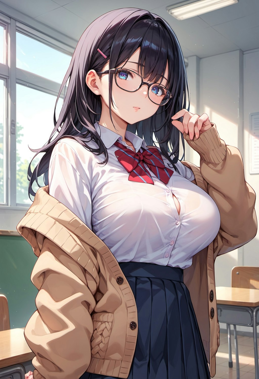 巨乳黒髪メガネちゃん👓