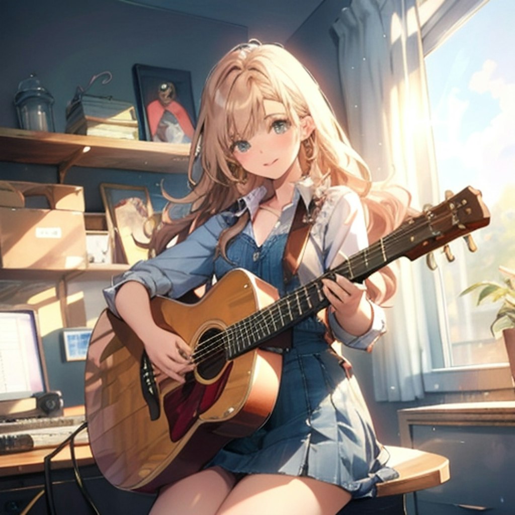 girl playing guitar