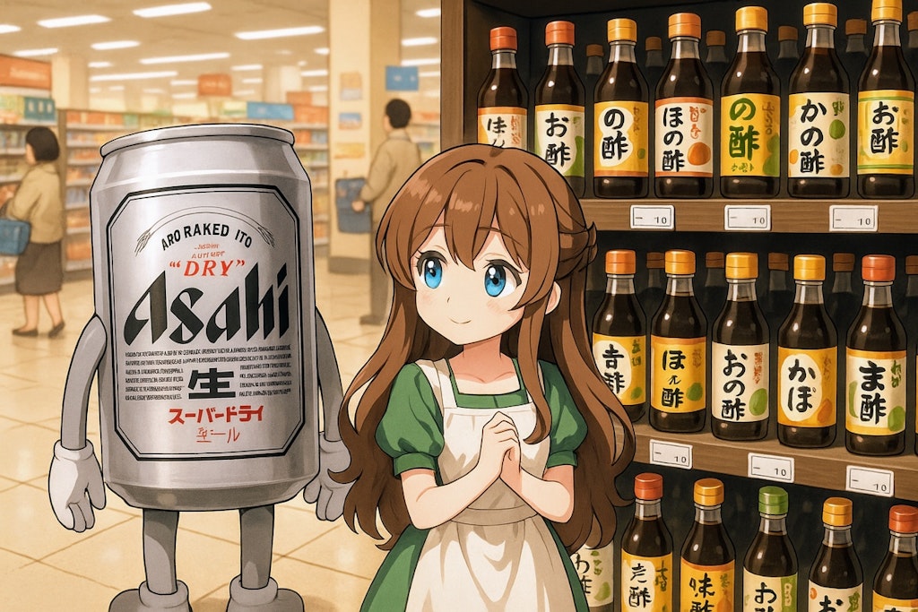 ポン酢を選ぶ小さな女の子