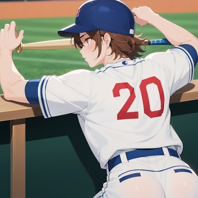 観戦する野球少年