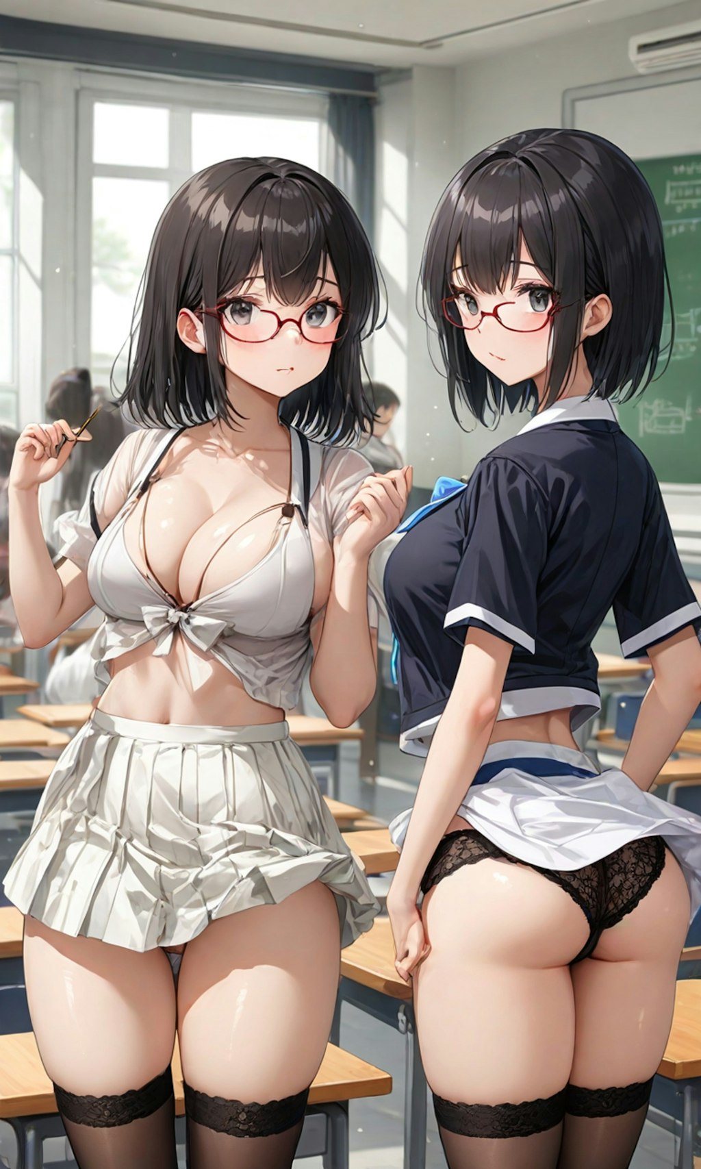 パンチラとセーラー服と眼鏡と女子高校生と