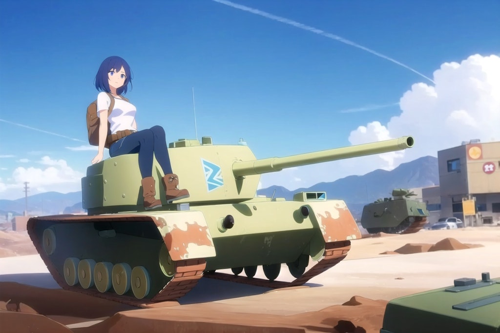 戦車と荒野と青空と