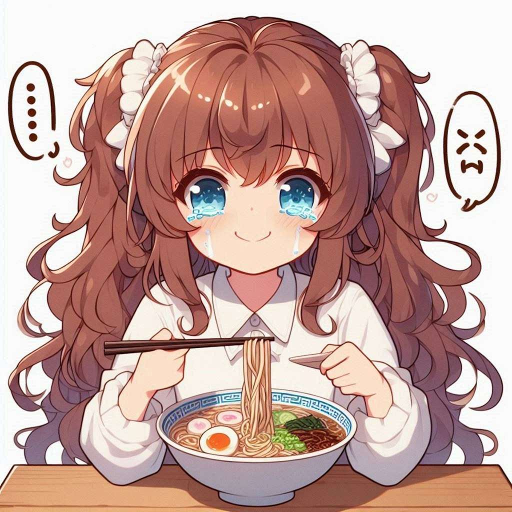 口に合わないラーメン屋に入ってしまった小さな女の子