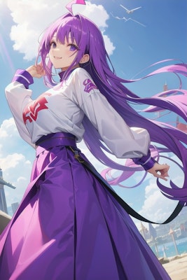 ロングスカート娘（紫）