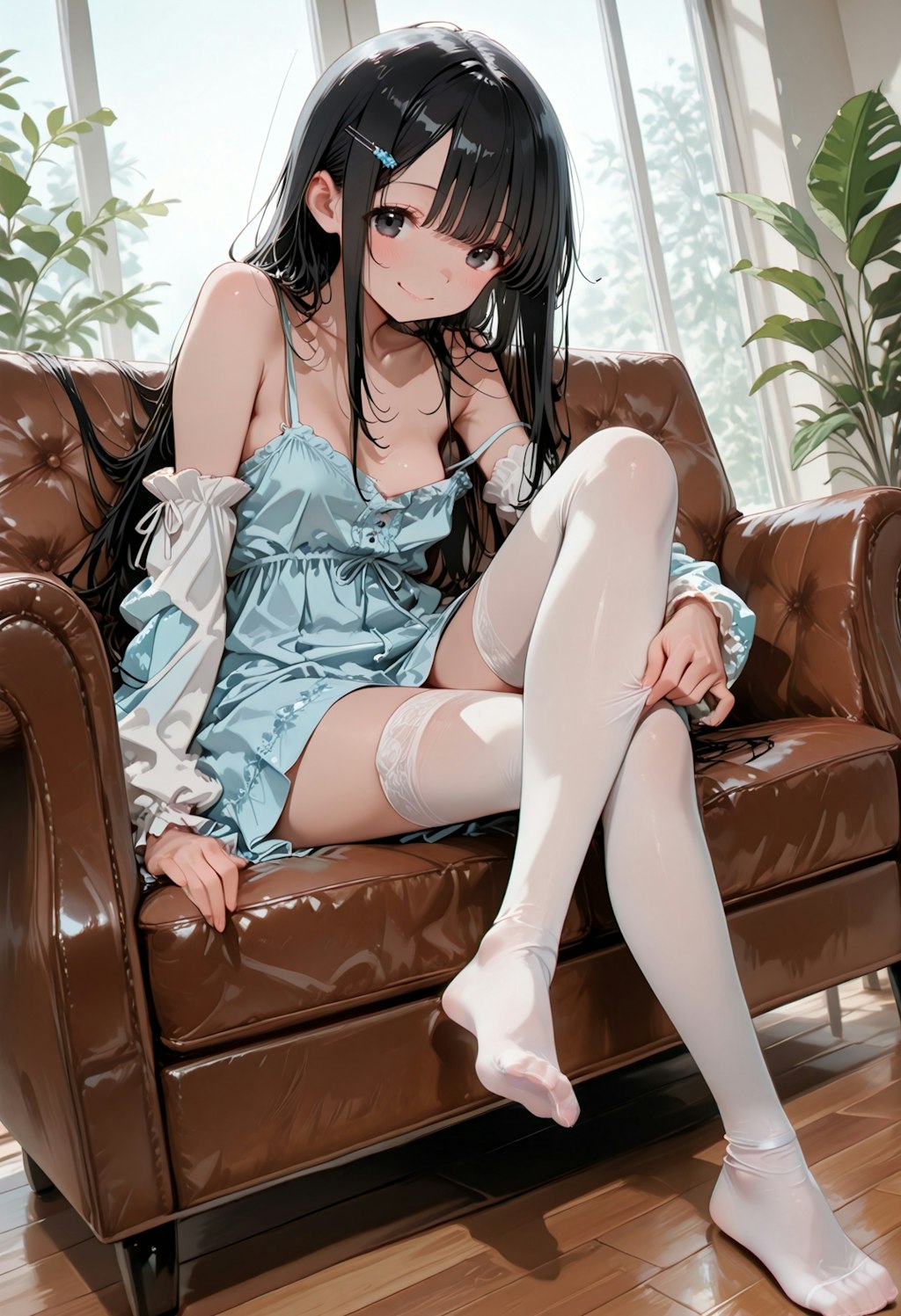 Adjusting thighhighs