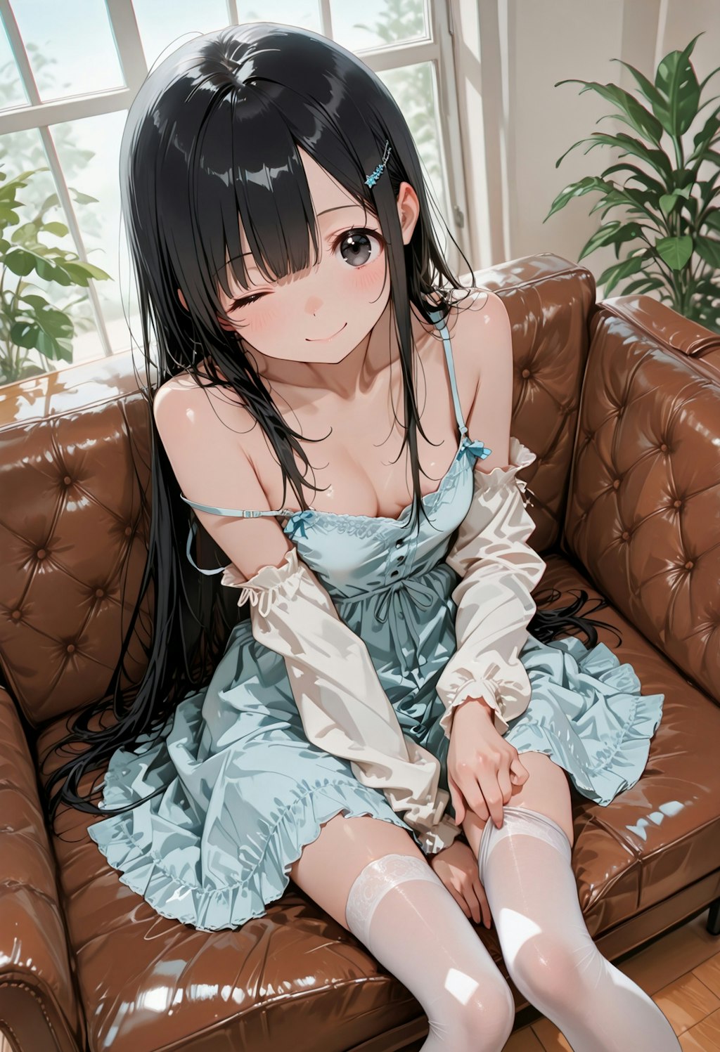 Adjusting thighhighs