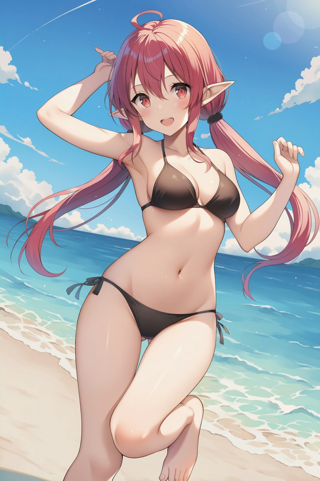 黒ビキニのエルフさん