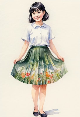 花柄のスカート