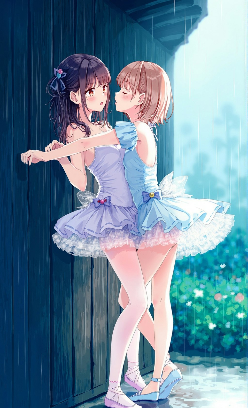 百合女子 雨中の春