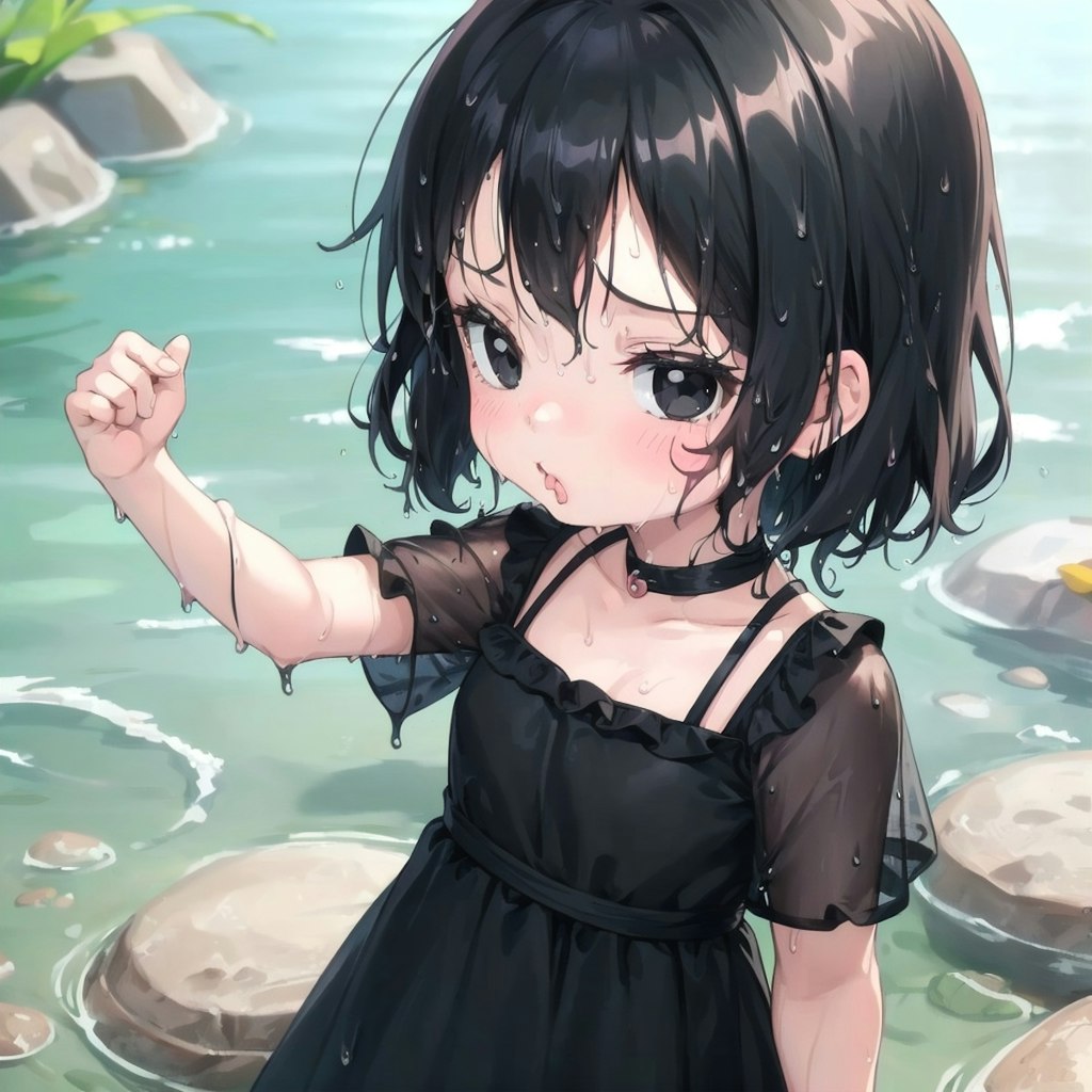 水をかけられた女の子