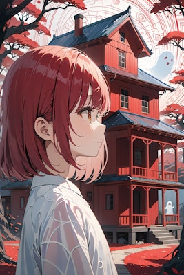 少女と赤い家