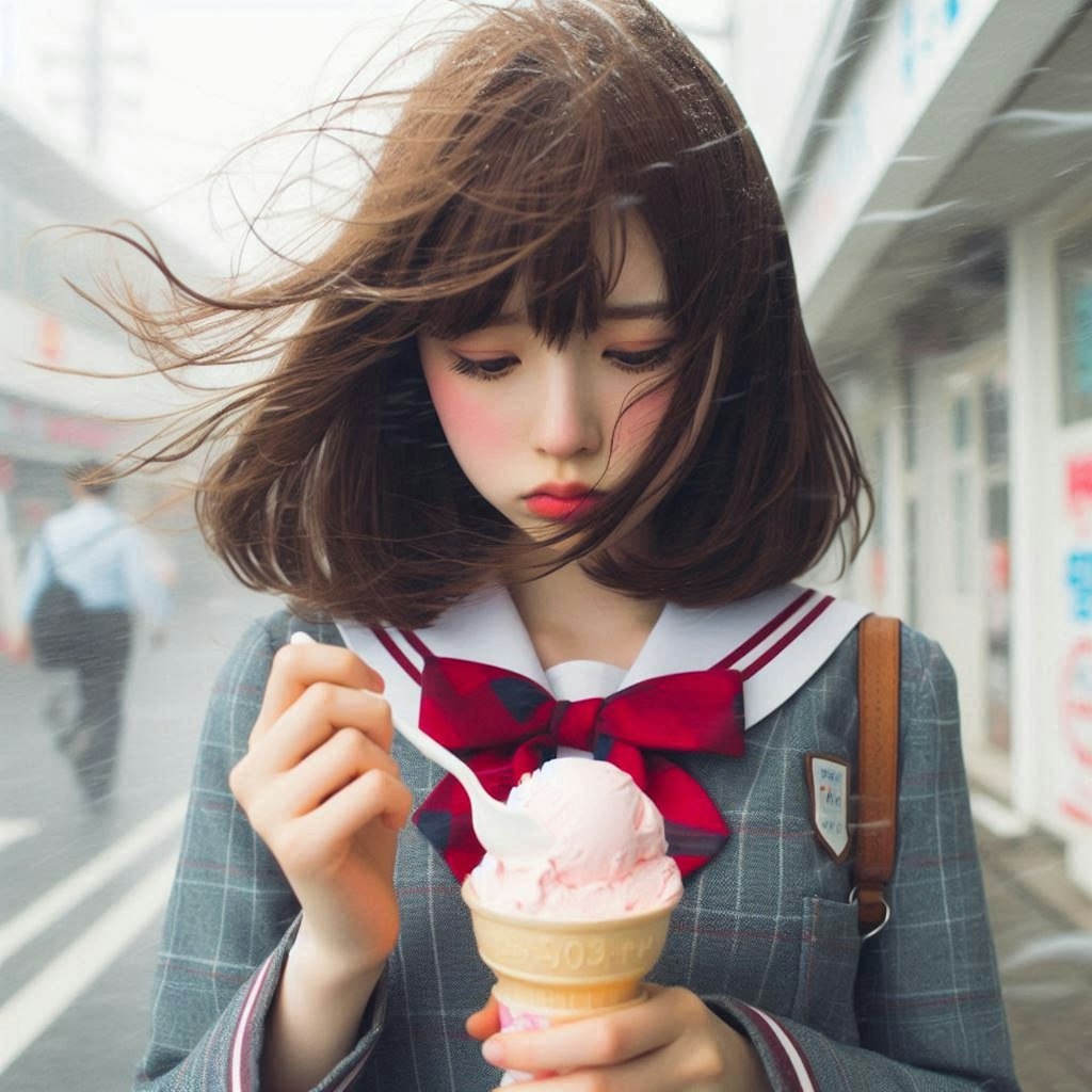 台風の中でアイスクリーム