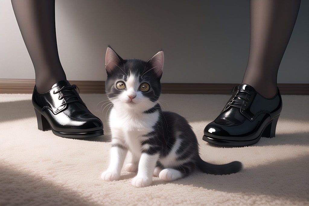 子猫を靴の中に入れたい