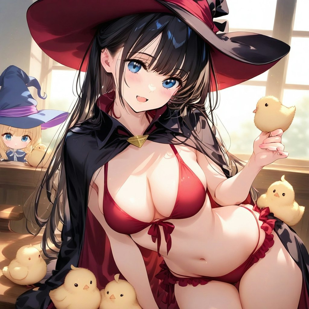 waveで魔女っ子さんと使い魔のひよこ250711