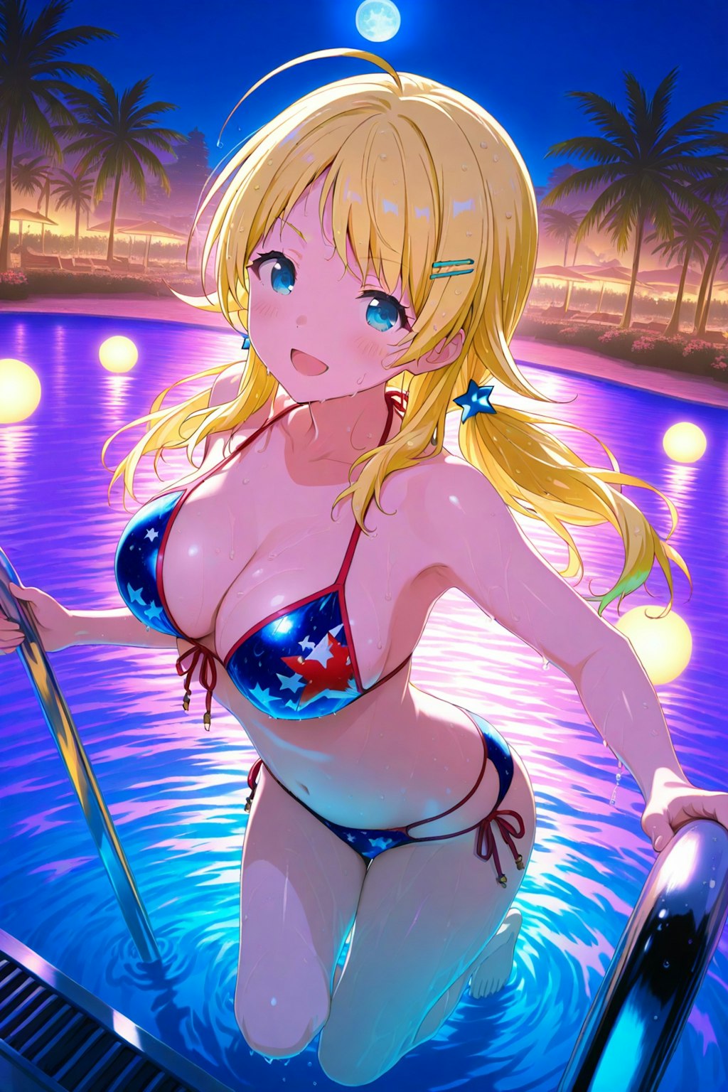 めぐるさんと夜の海