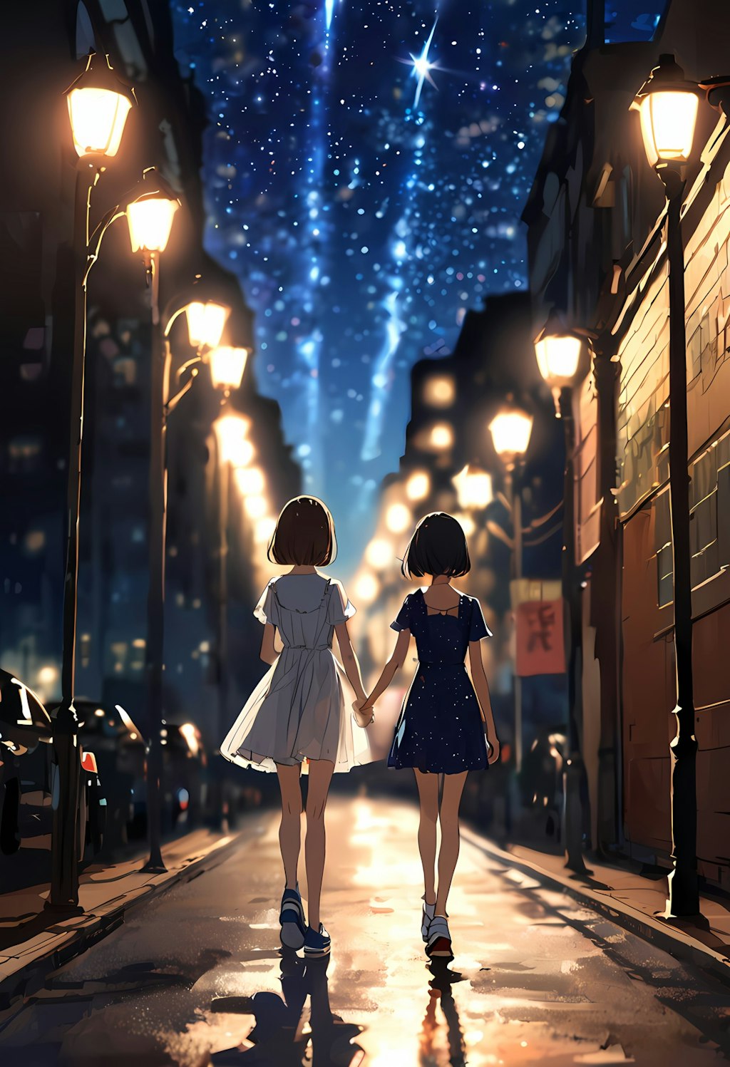 二人だけの夜散歩