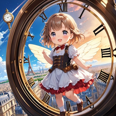パリの過去を見ることができる時計を起動する天使