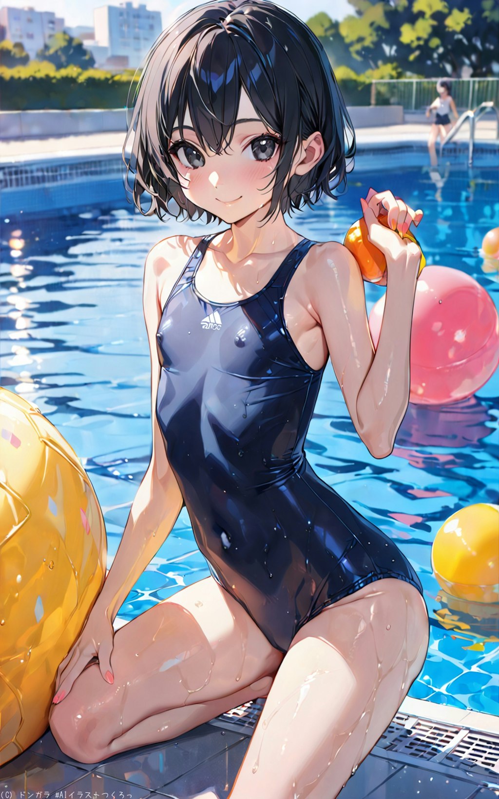 プールで遊ぶ少女（全年齢）