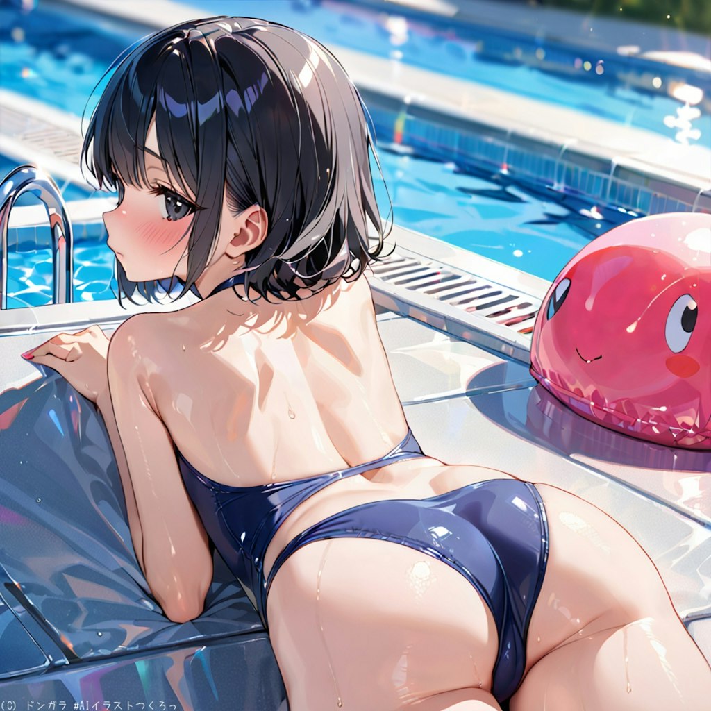 プールで遊ぶ少女（全年齢）
