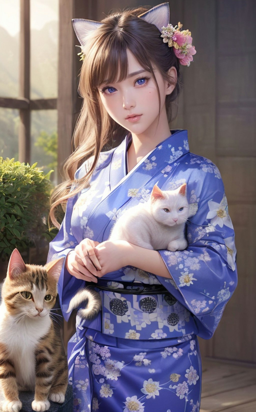 猫と着物