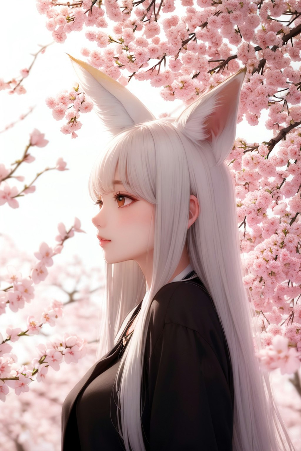 桜と狐