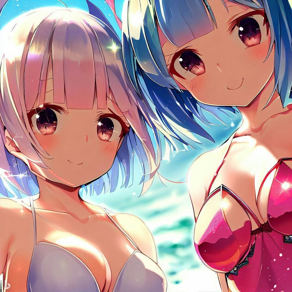 海で遊ぶレム＆ラム（その2）