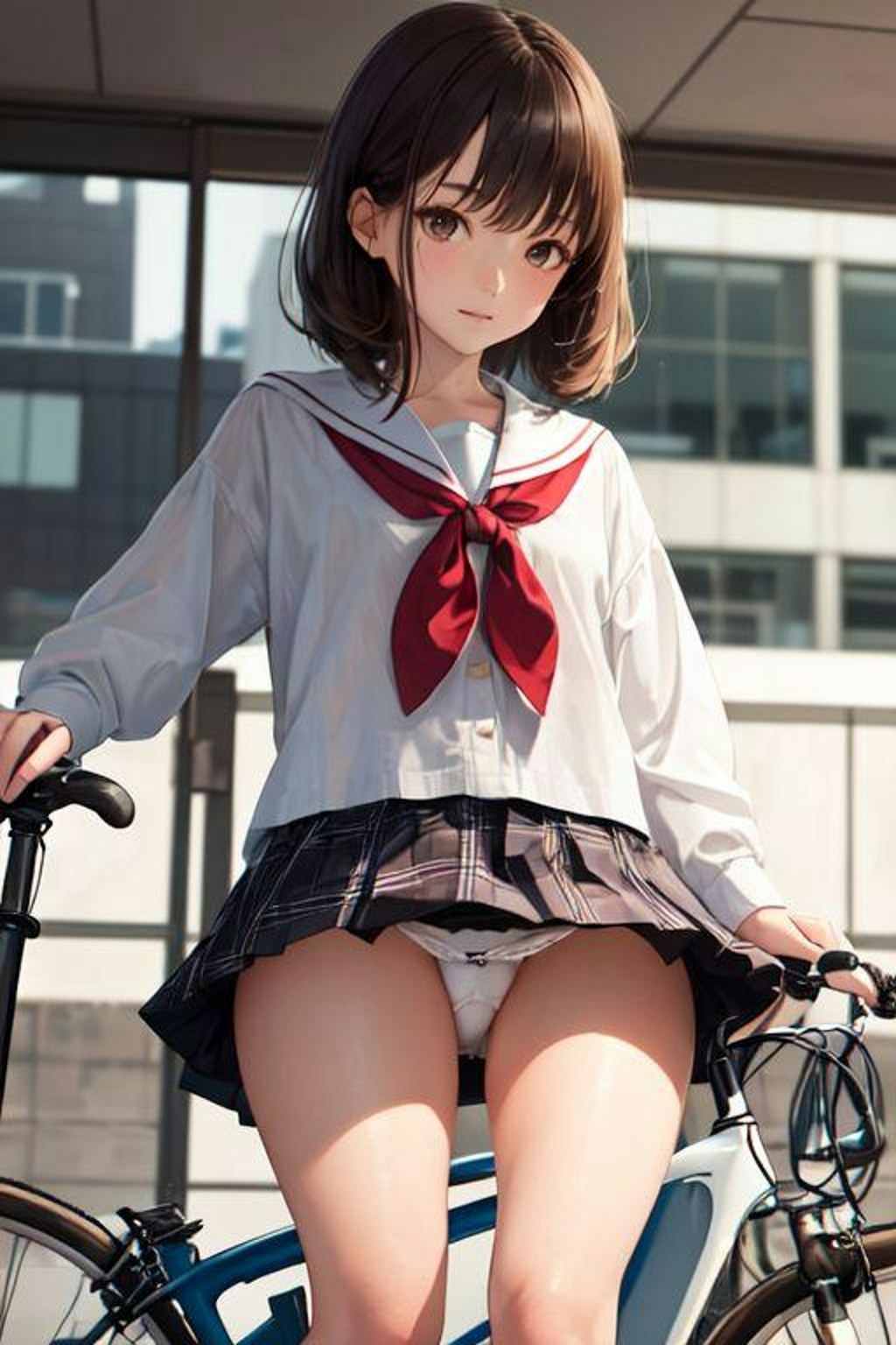 自転車でパンチラ