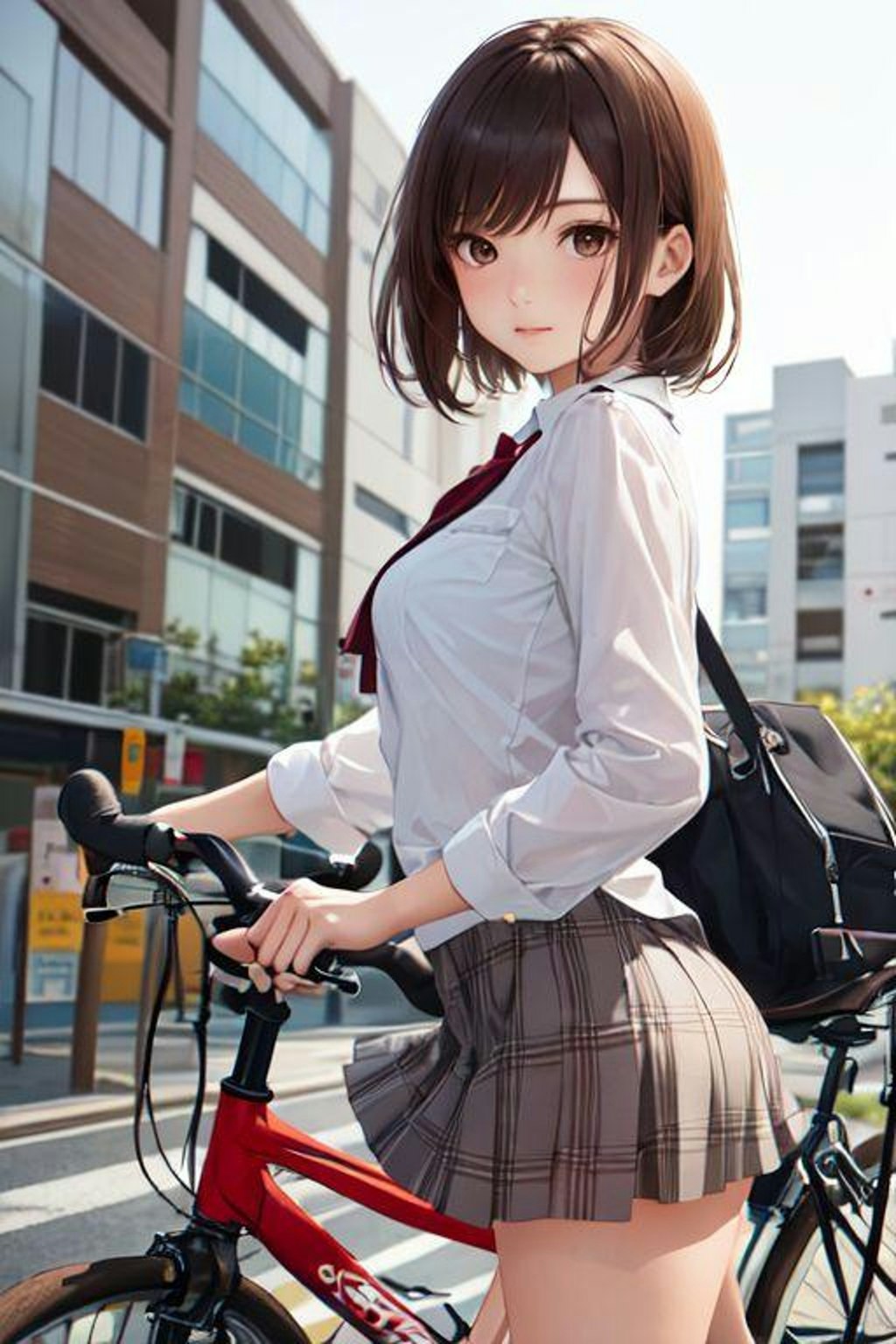 自転車でパンチラ