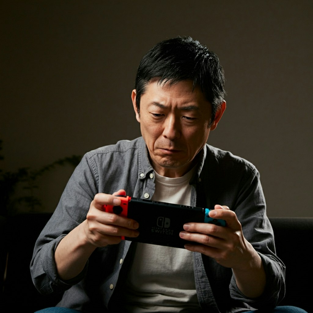 Nintendo Switchで遊ぶ男性