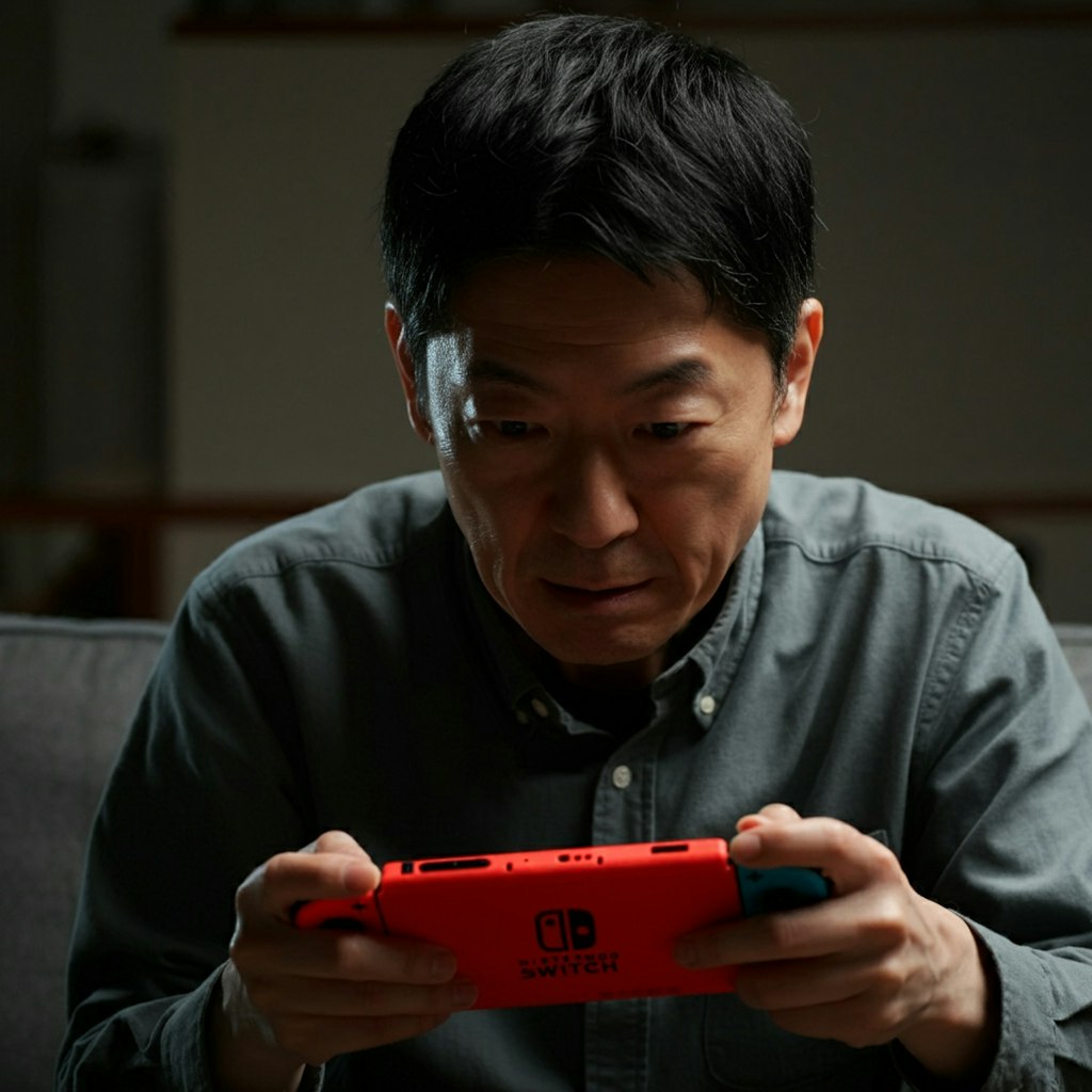 Nintendo Switchで遊ぶ男性