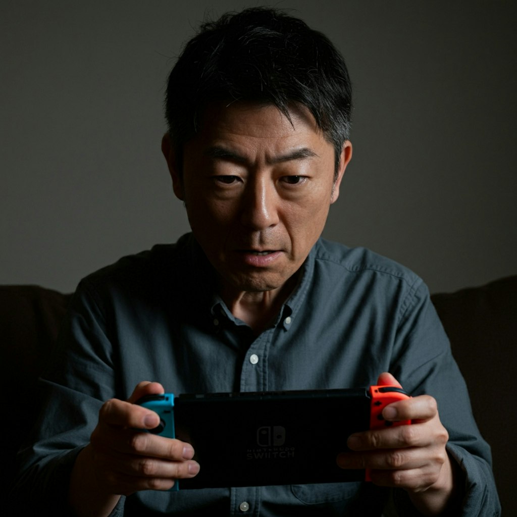 Nintendo Switchで遊ぶ男性